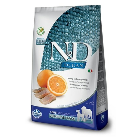 Сухой корм Farmina N&D Ocean для взрослых собак средних и крупных пород с сельдью и апельсином - 2,5 кг  Превью