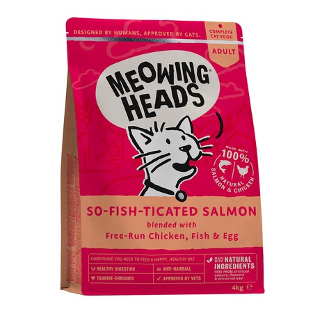 Сухой корм Meowing Heads So-fish-ticated Salmon для взрослых кошек с лососем, курицей и рисом Основное Превью